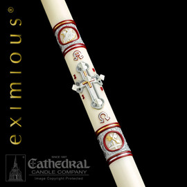 Close-Up Upon This Rock Paschal Candle