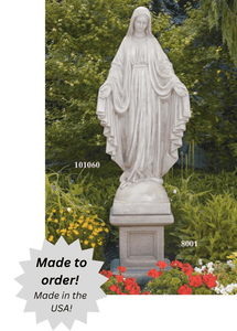 Handcrafted Outdoor Blessed Mother – 60” Cement Statue