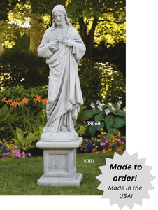 Sacred Heart of Jesus Outdoor Cement Garden Statue - 60"