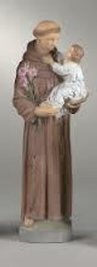 This 33" St. Anthony statue can make a great addition for your outdoor space. This statue comes in a detailed stain or natural cement finish. The statues are hand casted and made to order. Please allow 4-6 for delivery. Hand Crafted Cement Outdoor Statues are made in the USA
Details: Height: 31", Base  8.5"sq, Weight: 61lbs