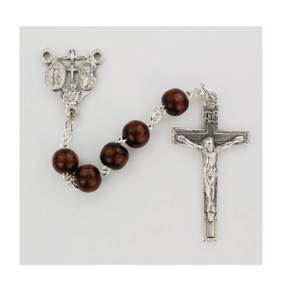 Brown  Wood Rosary  4x6MM
