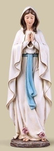 Our Lady of Lourdes 14" Statue. Resin/Stone Mix. Dimensions: 13.5"H x 4.5"W x 3.5"D.