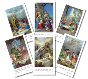 Bethlehem Series Christmas Holy Cards
Size 2'' x 4'' with blank back, available in assorted pack of 100
Includes 6 different images