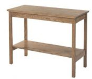 Credence table with solid oak top and frame w/shelf. Dimensions: 30" height, 48" width, 24" depth. Ball castors can be added at an additional cost. Smaller credence table available Item W346S