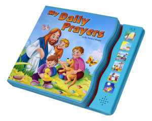 With this interactive book, children can read along as each of six different prayers is read to them with the touch of a button. Each prayer is wonderfully illustrated in brilliant full color and encourages children to appreciate God's gifts and be loving toward others. The text and illustrations are enhanced and complemented by turquoise EVA foam.