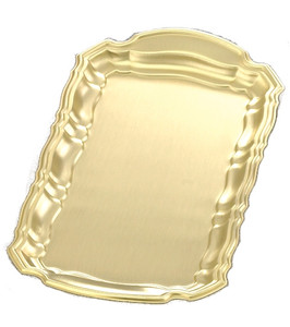 Tray- 505B ~ Lacquered Brass Tray. Measures  - 10 1/2" x 5 1/2" 