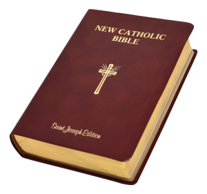 This Giant Type Edition of the St. Joseph New Catholic Bible (NCB) is the first complete Bible in this fresh, faithful, and reader-friendly translation. With the needs of an aging population and those with limited vision in mind, the focus in this edition is placed on the text, which is arranged for easy reading. Rich explanatory notes are gathered at the end of each book to allow for full pages of the edition's highly readable 14 pt. type, the largest type of any Catholic Bible in a comparable size.  This edition, intended to be used by Catholics for daily prayer and meditation, as well as private devotion and group study, comes in a convenient 6-1/2" x 9-1/4" format, features gold page-edging, and is durably bound in burgundy bonded leather.
Enhanced Features
Decorative Presentation Page
Beautifully Illustrated Family Record Section
Old and New Testament Timelines
Over 20 Full-Color Photographs
8 Full-Color Maps
List of the Miracles and Parables of Jesus
Lavish Panoramic Illustrations
Key Ideas of the Bible
Other Noteworthy Features
Learning about Your Bible
The Importance of the New Testament
Books of the Bible by Religious Tradition
Doctrinal Bible Index
List of Popes