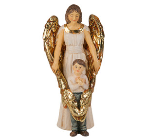 The 4 Inch Guardian Angel Statue With Boy statue. 