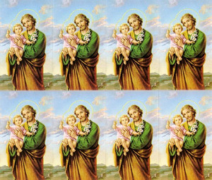 St Joseph 8-UP Microperforated Holy Cards.  St Joseph Holy Card can be either laminated or paper.  Sheet measures 8.5" x 10". Individual cards measure 2.5" X 4". 8 cards per sheet. Blank back to add your personalized inscription. Can be laminated for an additional cost.