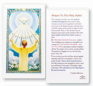 Clear, laminated Italian holy card.  Laminated Holy Card Features World Famous Fratelli-Bonella Artwork.  Measures 2.5'' x 4.5''