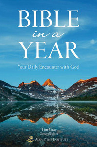 Bible in a Year-Your Daily Encounter with God 
Only 20 Minutes a Day to Know the Power and Wonder of God's Word
With Bible in a Year: Your Daily Encounter with God you can read through the entire Bible in a single year! Three daily readings, one each from the Old Testament, Wisdom Literature and the New Testament, keep you engaged as you make your way through the Bible. In addition, each of the daily readings is followed by a short, insightful reflection that will lead you to prayer and help plant God’s Word deep in your heart.  Bible-in-a-Year is designed to give you daily selections from the Old Testament, New Testament, and Wisdom Literature to help you read and pray all 73 books of Holy Scripture in one year.  Each daily reflection is intended to open up the Scriptures and facilitate a deeper meditation that leads to an encounter with God through his Word.  The easy-to-use format will help inspire you to keep reading the Bible every day of the year—day by day, month by month, year after year.  By: Dr. Tim Gray, Dr Mark Giszczak, Dr. J. Morris, Dr. Elizabeth Klein, Dr. John Sehorn, Dr. Scott Powell, Deborah Holiday