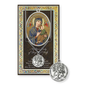 Our Lady of Perpetual Help Prayer Card and Pewter Medal