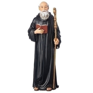 6.25" St Benedict Statue. St Benedict statue is made of a resin/stone mix. 