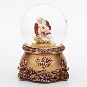 4.5"H Kneeling Santa Glitterdome