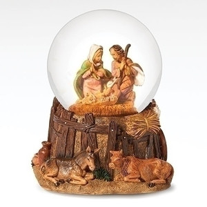 Fontanini 4.75" Musical Nativity Dome with Stable Base 