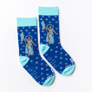 St. Joan of Arc Socks, Available in Youth and Adult Sizes