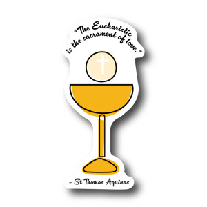 "The Sacrament of Love" - St. Thomas Aquinas Sticker 