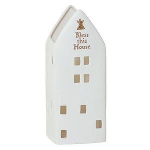 8.5" "Bless this House" with Angel Porcelain Figurine
