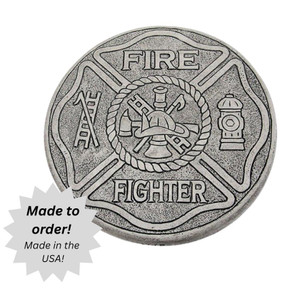 Outdoor Cement Firefighter Stepping Stone - 10"