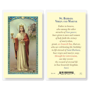 Saint Barbara Laminated Holy Card