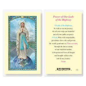 Our Lady of the Highway Laminated Holy Card
