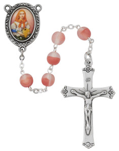 7MM Pink St. Dymphna Rosary