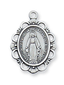 Scalloped Miraculous Medal, Available in Sterling Silver and Gold Filled