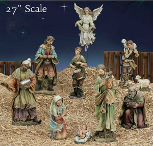 Holy Family Figure Set - Large Colored 27" Outdoor Nativity