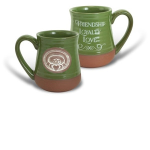 Claddagh "Friendship, Loyalty, Love" Pottery Mug