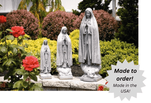 Our Lady of Fatima Outdoor Cement Garden Statue - 34"