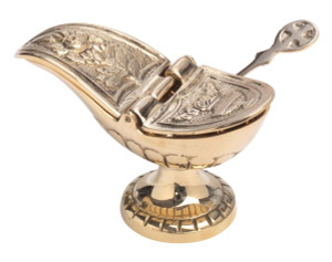 Brass Censer Boat with Spoon 