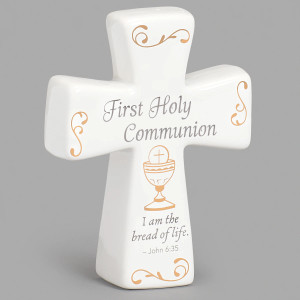 "Bread of Life" - First Holy Communion Tabletop Cross