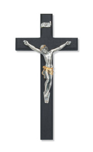 10" Black  Cross with Two-Toned Italian Corpus. Packaged in a deluxe gift box