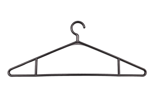 Black Plastic Hanger – 22" Wide with Non-Slip Bar