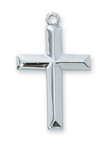 Beveled Edge Cross Pendant