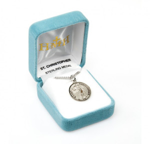 Sterling Silver Round St Christopher Medal