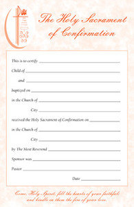 Certificate Pads for Confirmation, 50 sheets per 5 1/2" x 8 1/2" pad