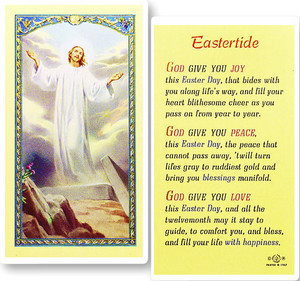 Eastertide, Joy, Love, and Peace Laminated Holy Card 