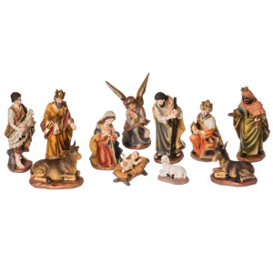 11pc Colored Nativity Set - 6"