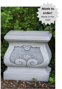 Fancy Square Outdoor Cement Garden Pedestal - 20"