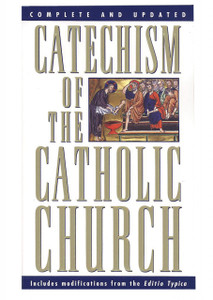 Catechism of the Catholic Church ~ a complete summary of what Catholic's throughout the world believe in common. This book is the catechism (the word means "instruction") that will serve as the standard for all future catechisms. The Catechism draws on the Bible, the Mass, the Sacraments, Church tradition and teaching, and the lives of saints. It comes with a complete index, footnotes and cross-references for a fuller understanding of every subject. Using the tradition of explaining what the Church believes (the Creed), what she celebrates (the Sacraments), what she lives (the Commandments), and what she prays (the Lord's Prayer), the Catechism of the Catholic Church offers challenges for believers and answers for all those interested in learning about the mystery of the Catholic faith. Here is a positive, coherent and contemporary map for our spiritual journey toward transformation.  Pope John Paul II calls The Catechism of the Catholic Church "a special gift." 5" X 6" paperback