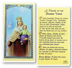 Clear, laminated Italian holy card. 
Features World Famous Fratelli-Bonella Artwork. 2.5'' x 4.5''