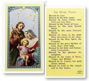 The Divine Praises Laminated Holy Card