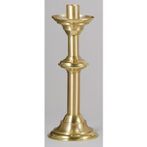 Paschal Candle Stand Style 1932 - Short Size 30" Tall, 12" diameter base with 1-15/16" socket. Crafted of solid brass, hand finished in a combination of bright and satin surfaces then protected with a bronze lacquer.  Paschal Stands will be shipped with a standard sized 1-15/16" socket. Other sizes are available up to 3" with no additional charge. Please write in alternate socket size

