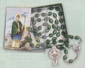 Shamrock Rosary with Irish Blessing Prayer Card