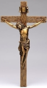  Resin/Stone Mix Wall Crucifix in Three Sizes:  8" ~ [8.125"H x 4.25"W x 1"D];   13" ~ [13.25"H x 7.5"W x 1.5"D];  20"    20.5 ~ [20.5"H x 11"W x 2.25"D]