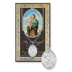St. Joseph Prayer Card and Pewter Medal