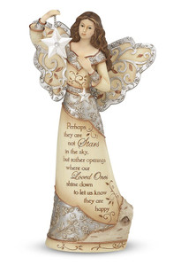 Stars in the Sky Bereavement Memorial Angel-9" Angel Holding Star. "Perhaps they are not Stars in the sky, but rather openings where our Loved Ones shine down to let us know they are happy."