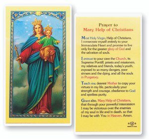Mary, Help of Christians Laminated Holy Card