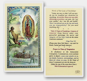 Words of  Our Lady of Guadalupe Laminated Holy Card  